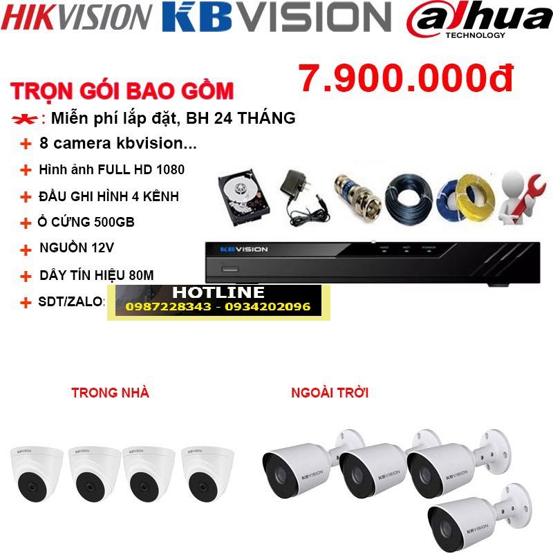 Bộ 8 Mắt Camera HIKVISION 1.0mp